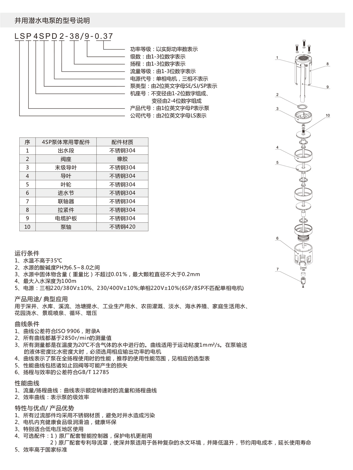 4SP系列深井潜水泵