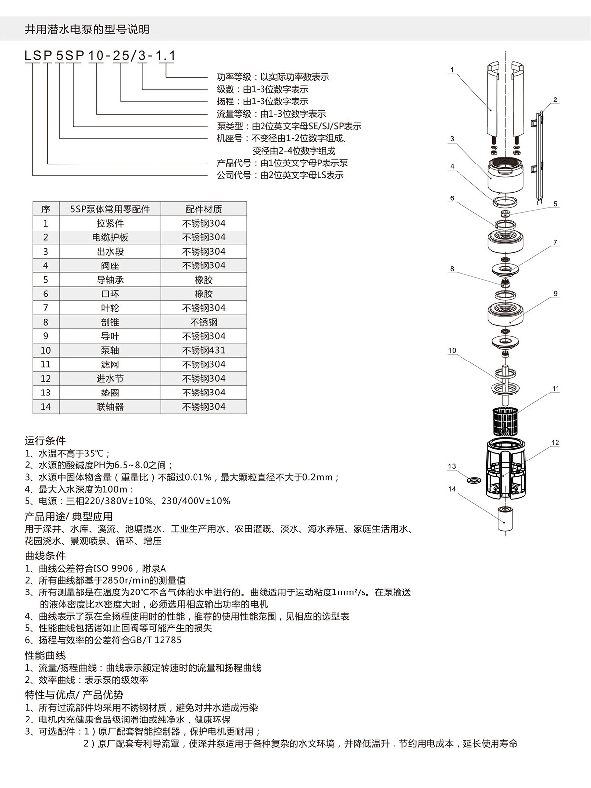 5SP系列深井潜水泵