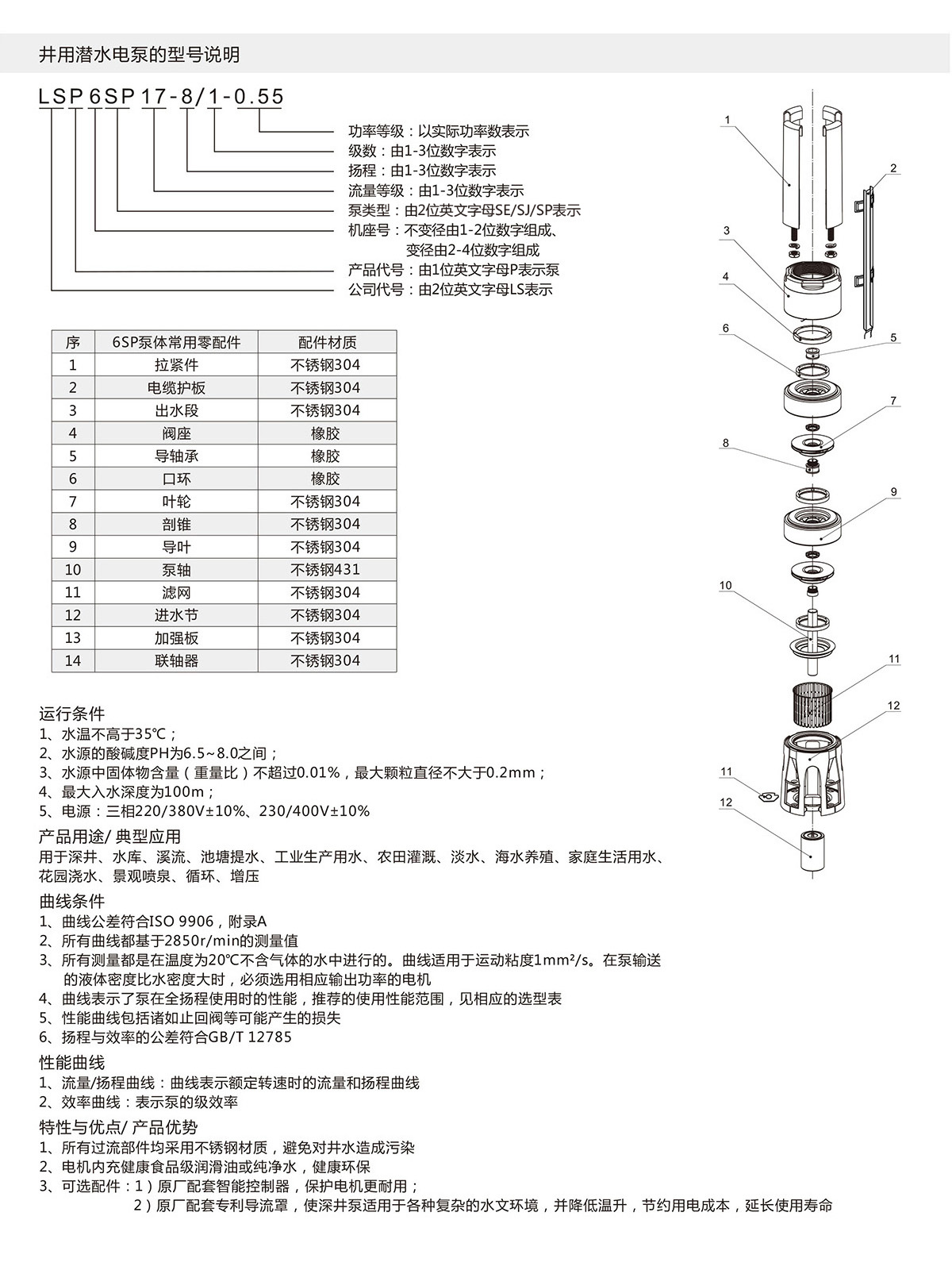 6SP系列深井潜水泵