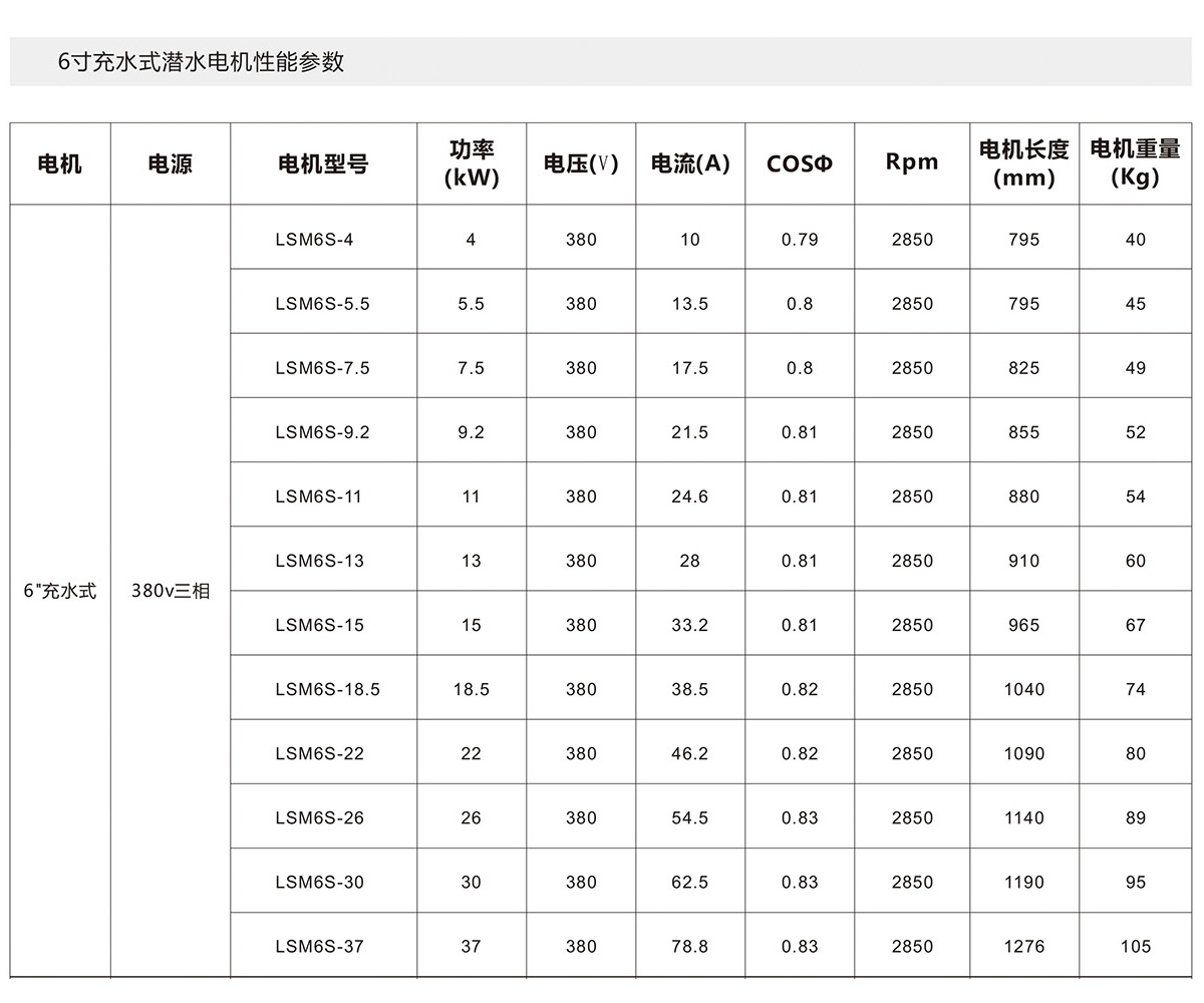 6寸充水式潜水电机(图2)